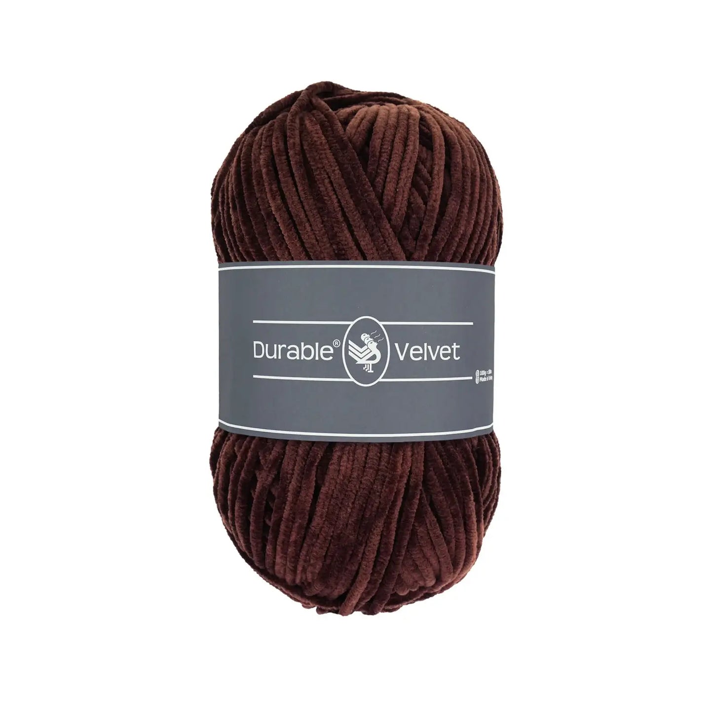Durable Velvet garen in kleur 385 Coffee voor haken, te koop bij De Garengarage.