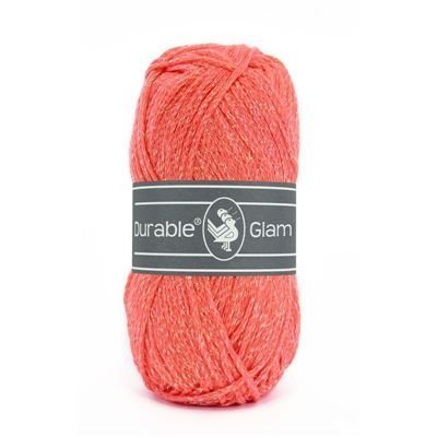 Durable Glam garen in kleur 2190 Coral voor haken, te koop bij De Garengarage.