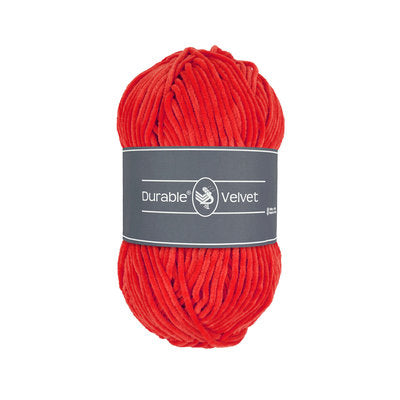 Durable Velvet garen in kleur 318 Tomato voor haken, te koop bij De Garengarage.